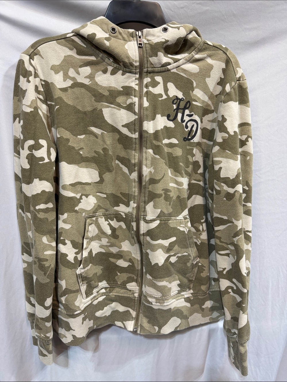 Harley-Davidson Olive and Cream Camo Zip Hoodie